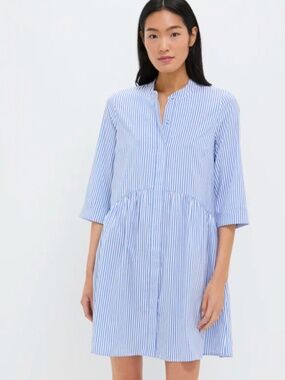 Tuckernuck Blue Stripe Royal Shirt Dress Women's XXL Coastal Grandma Preppy